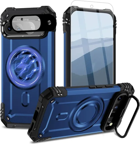 Vista 48 de Funda para Google Pixel 9 Pro XL [protección contra caídas de grado militar de 15 pies] con protector de pantalla y protector de lente, resistente a