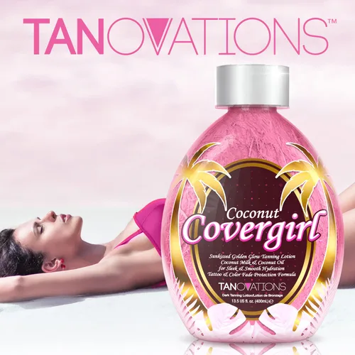 Vista 3 de Tanovations Coconut Covergirl Sunkissed Golden Glow Loción bronceadora (13.5 fl oz)
