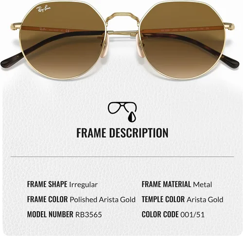 Vista 3 de Ray-Ban RB3565 Jack - Gafas de sol de forma cuadrada redonda con kit oficial de gafas