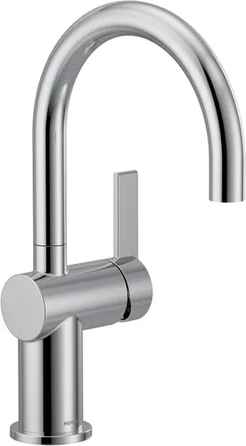 Vista 14 de Moen Cia Grifo de barra moderno color oro cepillado con aumento de potencia y acentos opcionales en negro mate, instalación fácil de un solo mango