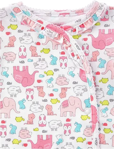 Vista 3 de Simple Joys de Carter's - Paquete de 2 mamelucos de algodón con pies para bebé niña, para dormir y jugar