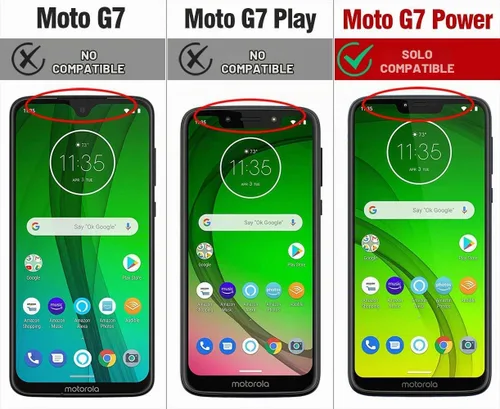Vista 2 de Funda para Moto G7 Power, funda para Moto G7 Supra, Moto G7 Optimo Maxx, funda resistente de cuerpo completo, protector de pantalla integrado, funda
