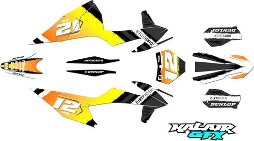Vista 6 de Kit de gráficos para KTM Motocross 4-Stroke 250 SX-F, 350 SX-F y 450 SX-F años 2019, 2020, 2021 y 2022 Shear Series Magenta 16 Mil – Adhesivos