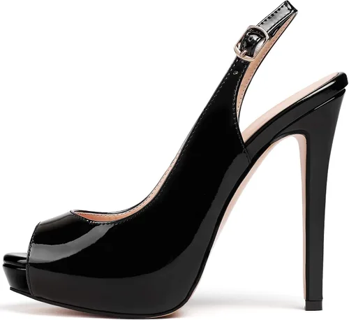 Vista 2 de YODEKS Zapatos de vestir para mujer con plataforma y tacón alto