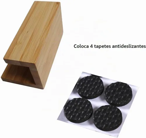 Vista 6 de Paquete de 1 soporte de madera de bambú para tarjetas de visita de escritorio para escritorio, soporte de exhibición de tarjetas de visita