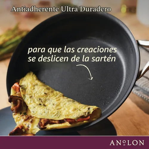 Vista 5 de Anolon Allure - Sartén para parrilla cuadrada profunda, anodizado duro, antiadherente, 11 pulgadas, color gris oscuro