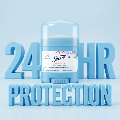 Vista 3 de Secret Antitranspirante y desodorante para mujer, protección contra el sudor y el olor las 24 horas, protección equilibrada de PH, suave