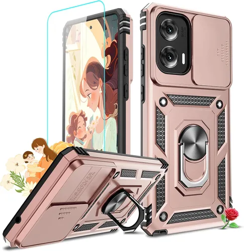 Vista 196 de LeYi Funda para Moto G Stylus 2022 4G (no compatible con 5G), funda para Moto G Stylus con 2 protectores de pantalla, funda protectora de grado Oro