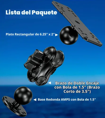 Vista 7 de VAZESWIN 1.5 "bola aleación de aluminio pescado buscador de peces montaje