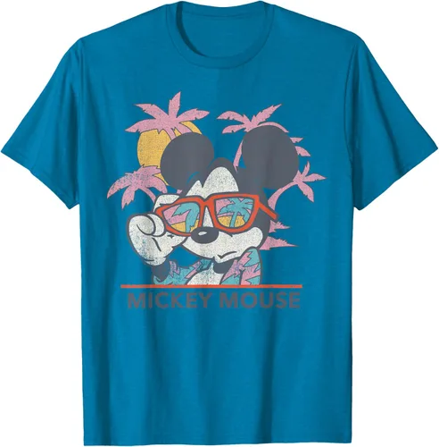 Vista 4 de Disney Mickey and Friends Mickey Mouse Tropical Retrato Camiseta S Negro