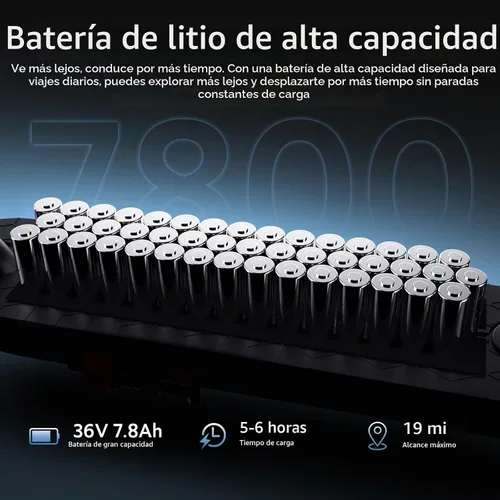 Vista 7 de Scooter eléctrico para adultos, plegable Commuter E Scooter con sistema