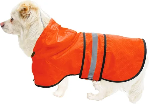 Vista 28 de Impermeable para Perros Resistente al Agua Reflectante - Poncho Ligero Transpirable con Capucha Abrigo Chaqueta de Lluvia con Correa Ajustable