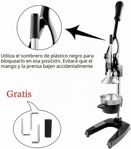 Vista 7 de Rovsun - Exprimidor de cítricos manual para uso comercial, para exprimir jugo de frutas, cítricos, naranja, limón y granada, Negro