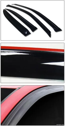 Vista 9 de R&L Racing Deflector de lluvia y viento humo V2 compatible con Honda Civic 2001-2005 4 puertas