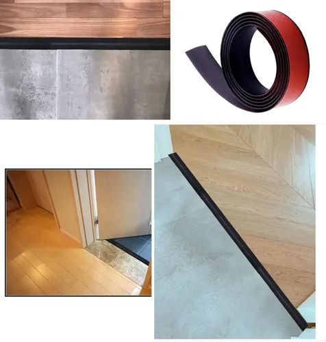 Vista 5 de Tira de Transición Plana para Piso/Puerta y Moldura Autoadhesiva de Vinilo para Borde de Piso, Revestimiento de Juntas de Piso Laminado, Tira