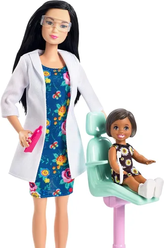 Vista 7 de Barbie Muñeca y juego de dentista, pelo negro