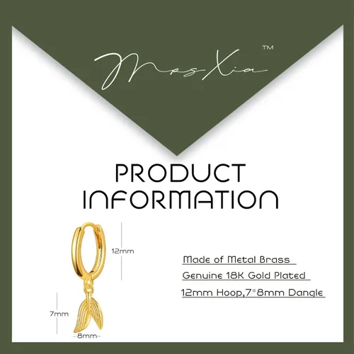 Vista 5 de MRSXIA Aretes Huggie para mujer, diseño de aro de oro de 18 quilates, con relleno de oro de 18 quilates, pequeños, simples, delicados