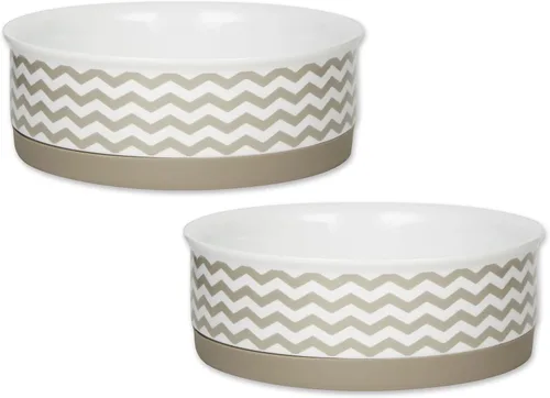 Vista 16 de Bone Dry Ceramic Pet Collection Chevron, juego pequeño, 4.25x2, gris, 2 piezas