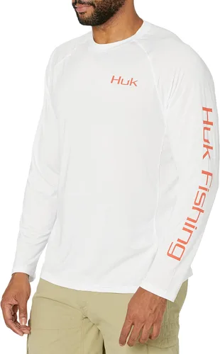 Vista 24 de HUK Camiseta de pesca de manga larga con protección solar para hombre Vc Pursuit Pescado de hueso - Glaciar