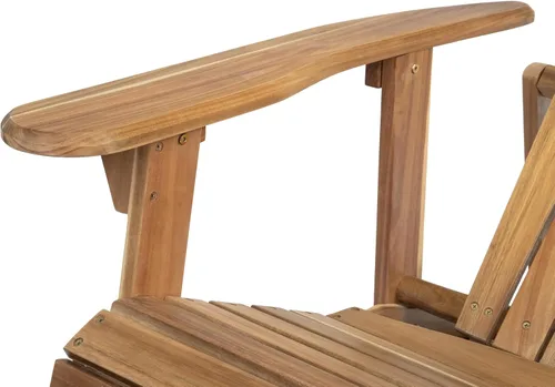 Vista 5 de Sillas Adirondack plegables teñidas naturales, sillas de terraza al aire libre, sillas de patio, con reposapiernas extensible para piscina, Teñido