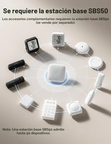 Vista 2 de X-Sense Termómetro higrómetro Wi-Fi para interiores, estación base no Redonda