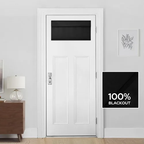 Vista 84 de HOMEIDEAS Cortinas 100% Opacas para Luces Laterales de Puerta Principal, Cubierta de Ventana de Puerta de Aula, Persianas de Privacidad
