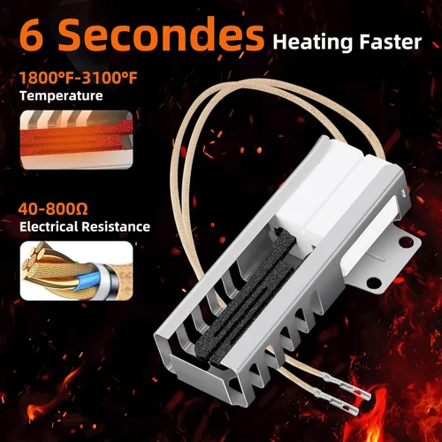 Vista 6 de Encendedor de horno WB13K21 para horno de gas GE, Frigidaire, Kenmore. Reemplaza WB13K0021, Norton 501A, WB13T10045, WB13K10026 Modelo universal.