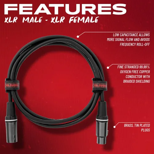 Vista 2 de Cableworks de Gator Cases Serie Compositor Deluxe Cable de Micrófono XLR de 3 Pies, (GCWC-XLR-03)