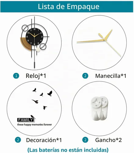 Vista 7 de Reloj de pared grande con péndulo decorativo, funciona