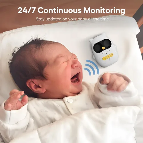 Vista 3 de Monitor de audio para bebés con batería recargable, intercomunicador inalámbrico dúplex completo con rango de 1000 pies, monitor de bebé solo