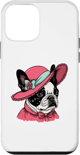 Vista 12 de Carcasa victoriana para iPhone 14 Boston Terrier English Lady Funny Dog