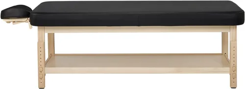 Vista 8 de MT Massage Harvey Comfort - Mesa de masaje estacionaria de madera de 30 pulgadas, color negro, altura ajustable, plana, terapia física, salón