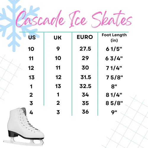 Vista 4 de Lake Placid Cascade - Patines de hielo para niña, color blanco