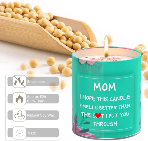 Vista 2 de Regalos para el día de la madre de hija, hijo - Velas perfumadas con aroma a mamá, ideas divertidas de regalos para mamá, regalos únicos