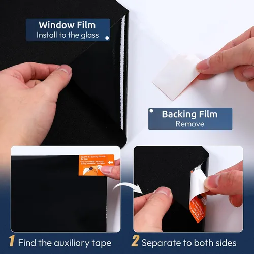 Vista 9 de rabbitgoo Película opaca de privacidad para ventanas con herramientas, vidrio de baño, adherencia estática, bloqueo de calor solar, oscurecimiento