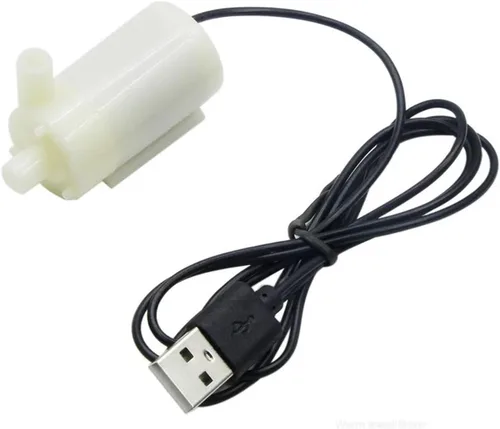 Vista 3 de 1pc USB 5V Low Voltage Small Water Pump Submersible Pump Ultra Quiet Usb Hydroponic Vegetable Planting Craft Fountain(Horizontal white)