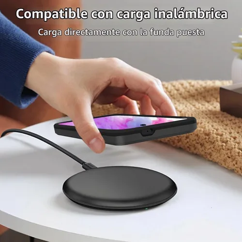 Vista 6 de Funda diseñada para Samsung Galaxy S24 Plus, doble capa negra, uso intensivo, resistente a impactos, robusta y resistente, funda protectora
