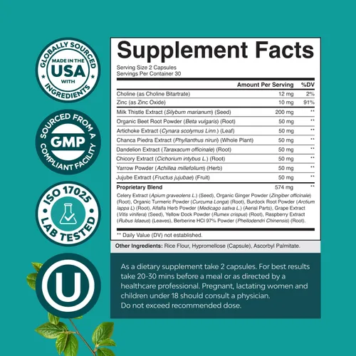 Vista 7 de Natures Craft Paquete de 2 Limpieza Desintoxicación y Reparación del Hígado - Suplemento Herbal de Apoyo Hepático de Cardo Mariano - Suplementos