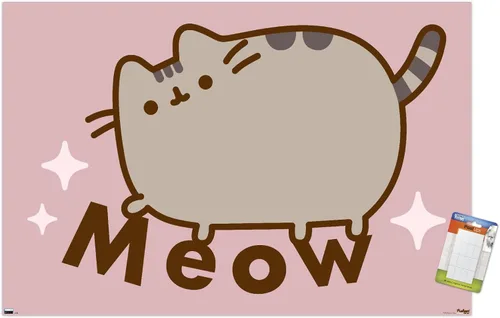 Vista 12 de Pusheen - Póster de pared de miau, 22.4 pulgadas de largo x 14.7 pulgadas de ancho, versión enmarcada en madera de granero