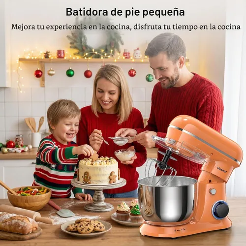 Vista 4 de Honinst 4QT Electric Stand Mixer, 10-Speed Tilt-Head Compact Kitchen Mixer Orange