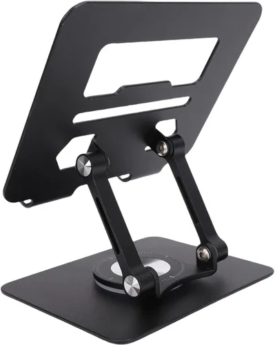 Vista 5 de Goshyda Soporte para tableta, soporte de escritorio de aluminio giratorio 360°, soporte de escritorio ajustable y plegable, universal para tabletas