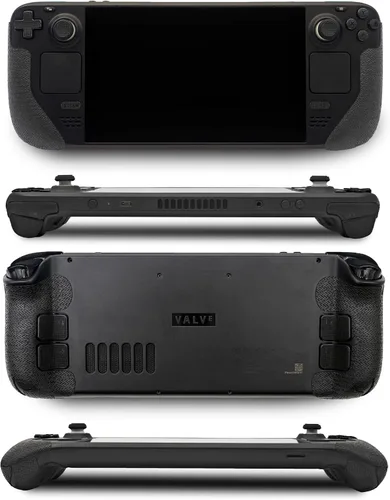 Vista 2 de Controller Grip for Steam Deck,Textured Skin kit,for Steam Deck Anti-Skid Sweat-Absorbent Controllers Handle Grips, Buttons (Normal-Obsidian Black)