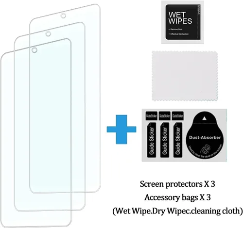 Vista 7 de Paquete de 3 protectores de pantalla de vidrio templado fáciles de instalar, antiarañazos HD, antihuellas, sin burbujas, protector de pantalla