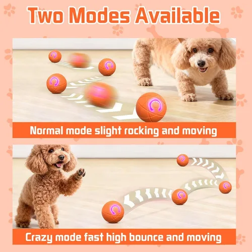 Vista 6 de Juguetes interactivos para perros con bolas, 2026 Bola de rodar y temblor automática para cachorros y perros pequeños y medianos, bola inteligente