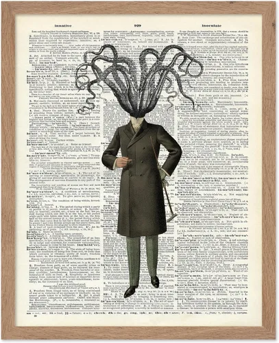 Vista 65 de Poster Master Póster de pulpo para parejas, póster de diccionario, arte Kraken, regalo romántico para él, ella, amantes, decoración náutica