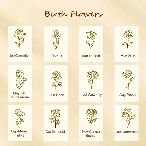Vista 2 de TRANGEL Custom Birth Flower Name Necklace Personalized 18K Gold Plated Necklace Floral Pendant Jewelry Mothers Christmas Birthday Gift for Women
