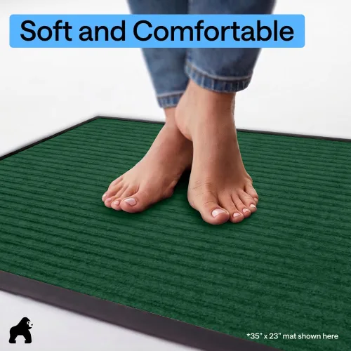 Vista 52 de Gorilla Grip - Tapete afelpado original de goma con perfil bajo, resistente, duradero, impermeable y fácil de limpiar para interior y exterior Marrón