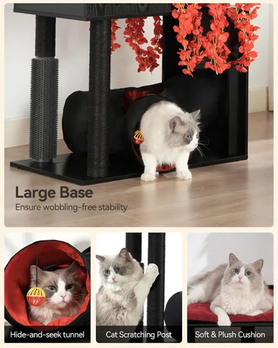 Vista 5 de FourFurPets Árbol Gótico para Gatos, Torre para Gatos de 67" para Gatos de Interior, Árbol para Gatos Maine Coon para Gatos Grandes de 20 libras+