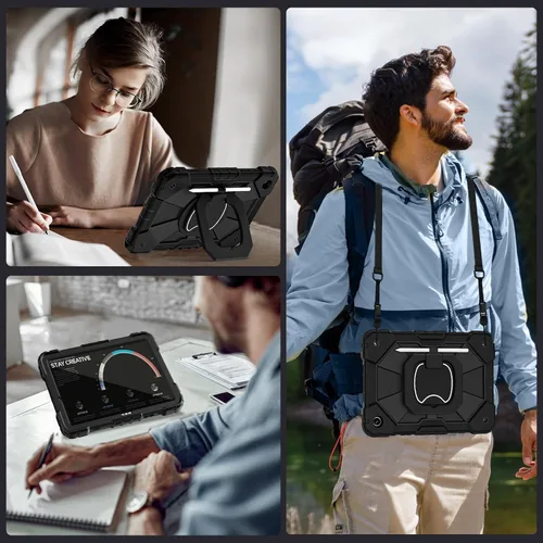 Vista 6 de Auizotl Funda para Samsung Galaxy Tab A9+/A9 Plus de 11 pulgadas (SM-X210/X216/X218) con protector de pantalla/soporte giratorio/soporte
