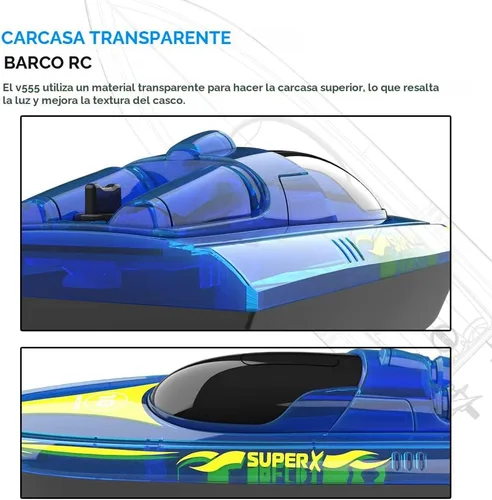 Vista 9 de Akargol Bote RC con LED - Barco de control remoto para piscinas y lagos 2.4 GHz, barcos RC con 2 baterías recargables, cuerpo completamente
